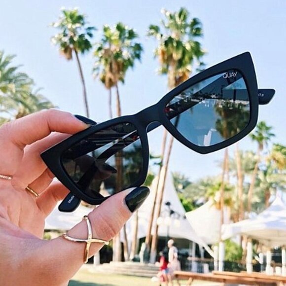 QUAY x Desi Perkins Ltd Ed “Don't @ Me” Cat-Eye Sunglasses (Black/Smoke) – NWOT - Picture 12 of 13